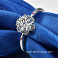 18K White Gold Rhodium Plating Moissanite Diamond Ring